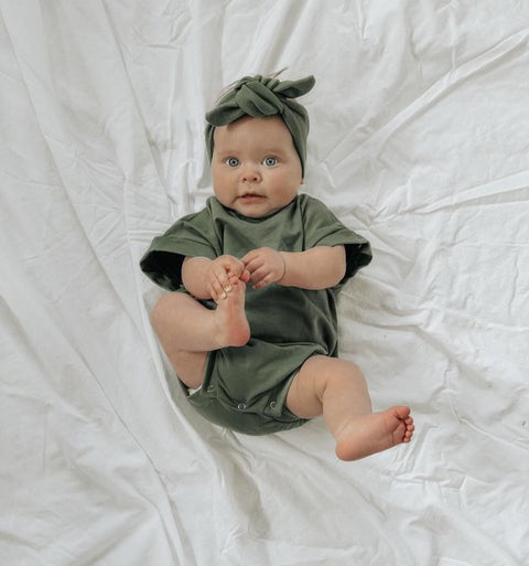 Star Romper Dark Green